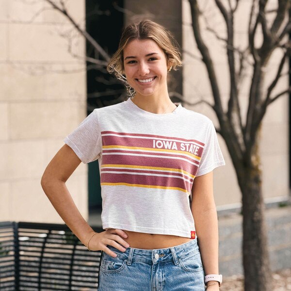 Concepts Sport Women's I-State Striped Boxy T-Shirt